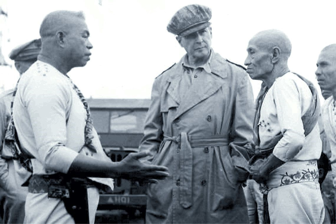 General Douglas MacArthur met with prominent Tausug leaders on June 12, 1945